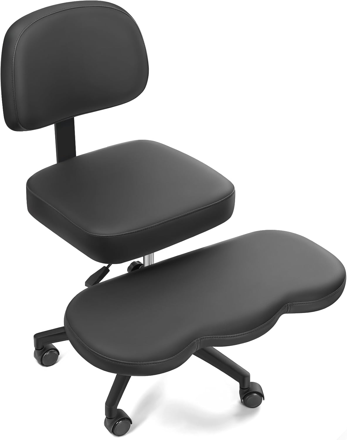 Qmetalart Cross Legged Office Chair,ADHD Friendly,Comfortable Meditation Criss Cross Chair with Wheels & Wide Seat,Kneeling Chair for Home,Office,Adults,Teenagers,Fidgety Sitters,Posture Improvement