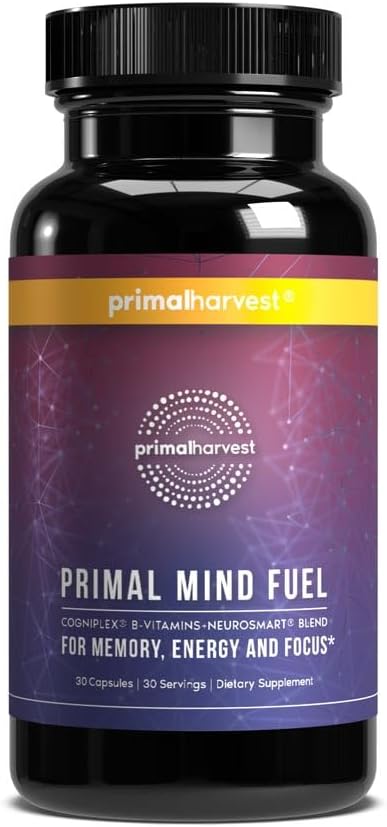 Brain Supplement by Primal Harvest, Primal Mind Fuel Brain Booster for Focus, Energy, Clarity, and Brain Health 30 Capsules Nootropics Brain Support Supplement for Men and Women