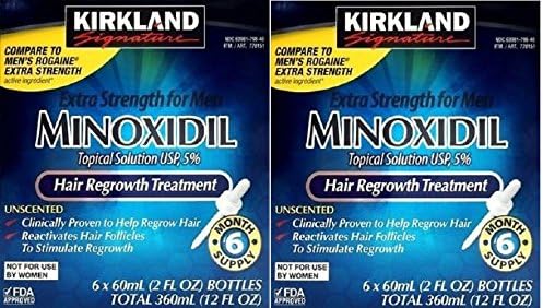 Kirkland Minoxidil 5% Extra Strength Hair Regrowth for Men kjuDSe, 2Pack (6 Month Supply)