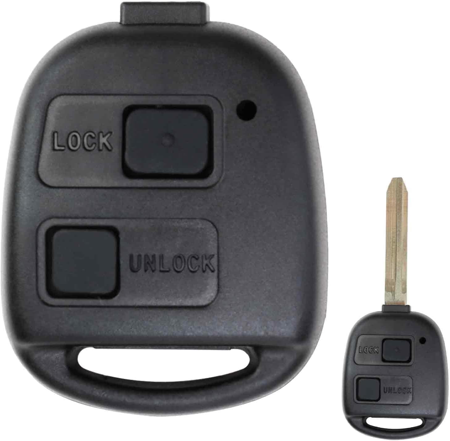 2 Buttons Remote Key Fob Case for Toyota, Car Remote Control Case - Toyota Yaris accessories Remote Car Key Case Shell Replacement, Compatible with Toyota Corolla Avensis RAV4 Celica Camry Echo Previa
