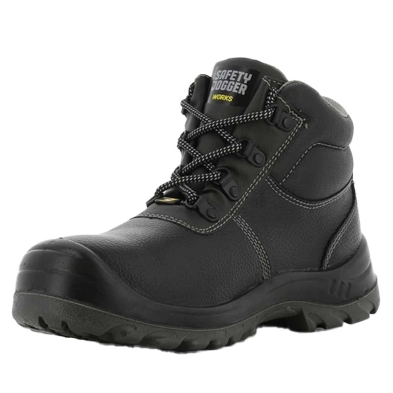 SAFETY JOGGER Safety Boot - BESTBOY - Steel Toe Cap S3/S1P Work Shoe for Men or Women, Anti Slip Puncture Resistant Steel Sole, Shock Absorbing, Water and Oil Repellant Safety Shoe, UK 10.5 EU 45, Black Leather