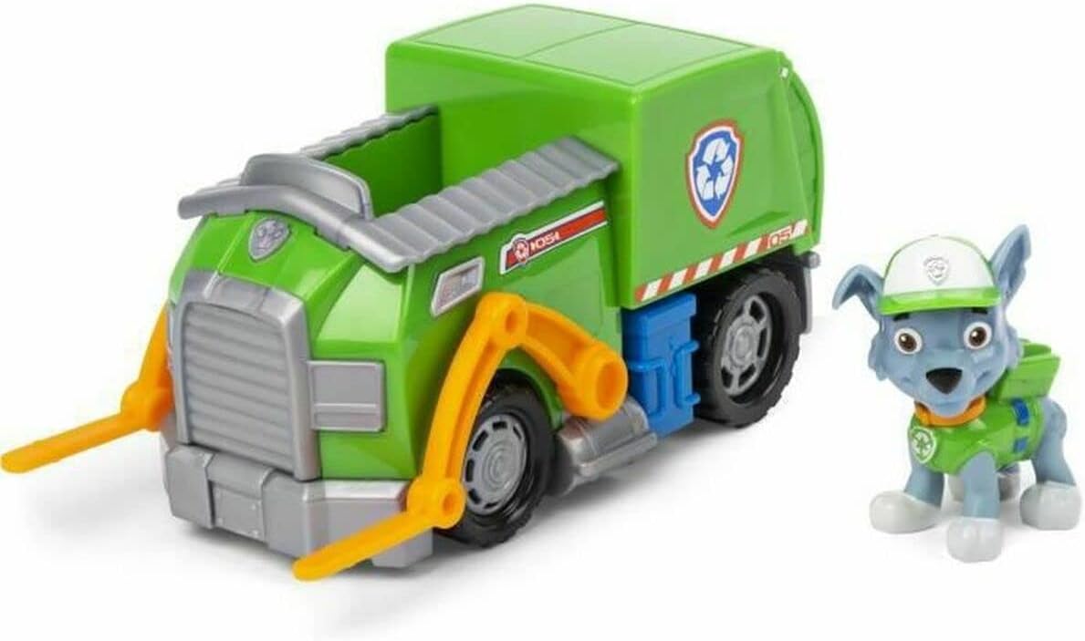 Paw Patrol, Rocky’s Recycling Truck Vehicle with Collectible Figure, for Kids Aged 3 Years and Over