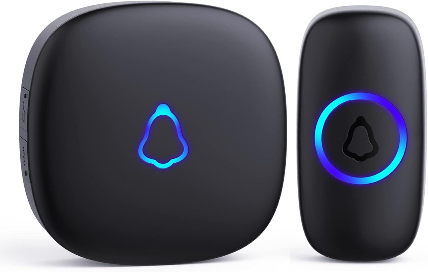 SECRUI Wireless Doorbell, Easy Installation, Waterproof, Adjustable Volume, 58 Chimes, Colorful LED, 1000Ft Range, M520+F55, Black