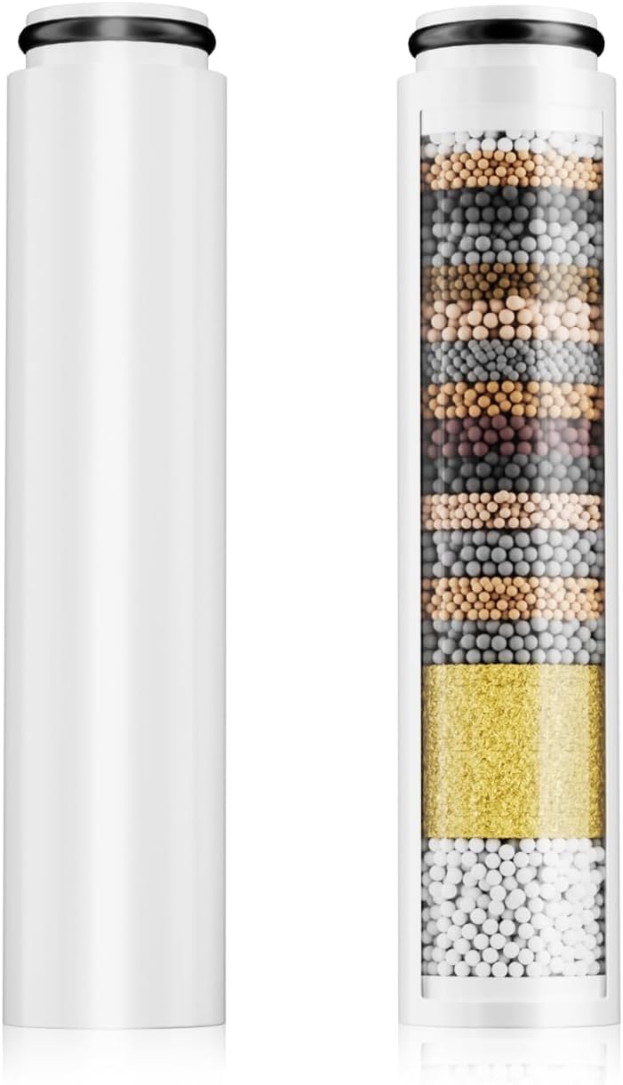 Cobbe 2 Pack 20 Stage Shower Head Filter Replacement Cartridge for Hard Water UK Remove Chlorine and Harmful Substances
