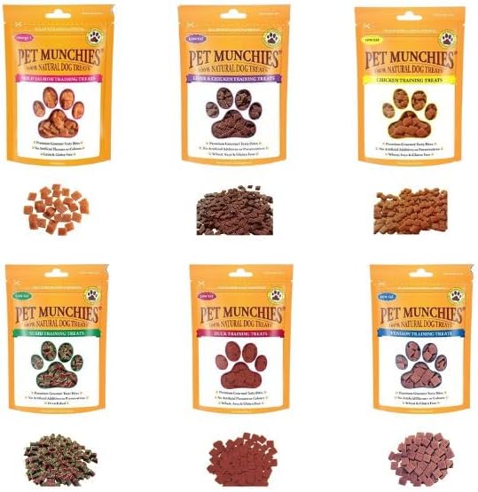 Pet Munchies Training Treats Mixed Pack of 12-Chicken, Chicken & Liver Sushi, Duck,Venison, Wild Salmon All 6 Varieties in 1 Bundle