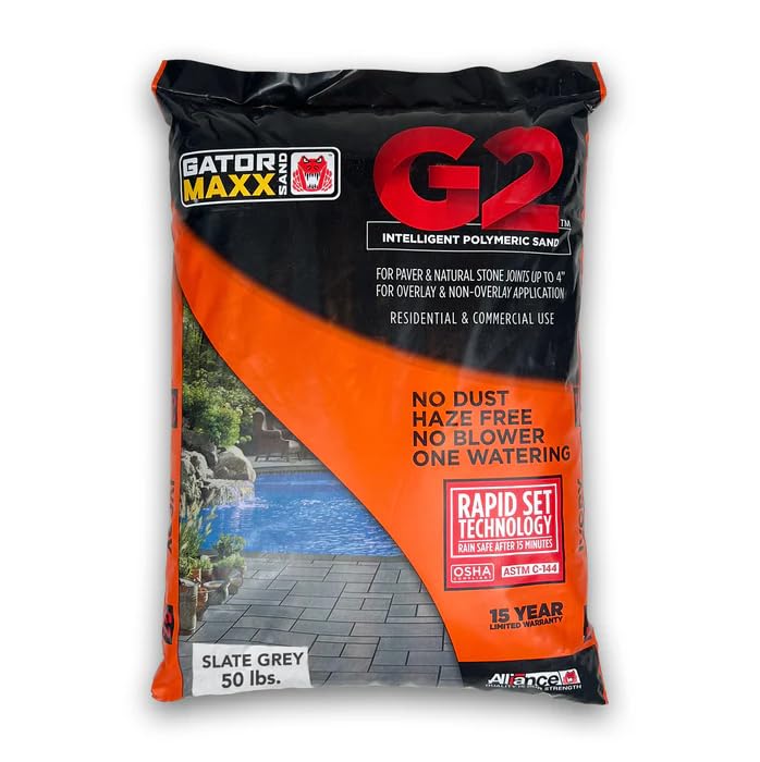 Alliance Gator G2 Maxx Polymeric Sand Slate Gray 50 lb Professional Paver Joint Sand for Patio, Driveway & Walkway, Rain Safe, Fast-Setting Joint Stabilizing Sand