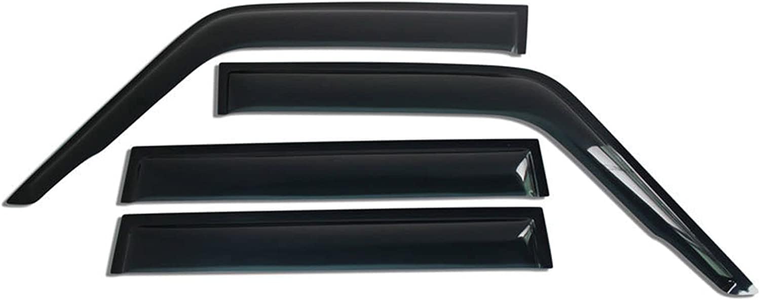 CAESY 4 pcs Car Wind Deflectors Set for T-oyota Land Cruiser P-rado Fj70 1990-1995, Car Deflector Windproof Rain Visors Wind Shield Front And Rear Trim Strips Sun