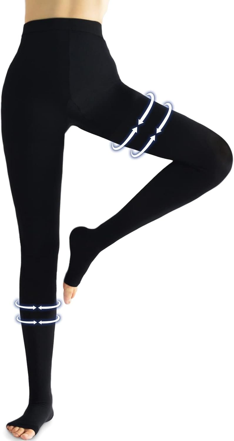 Beister 20-30 mmHg Medical Compression Tights, Open Toe
