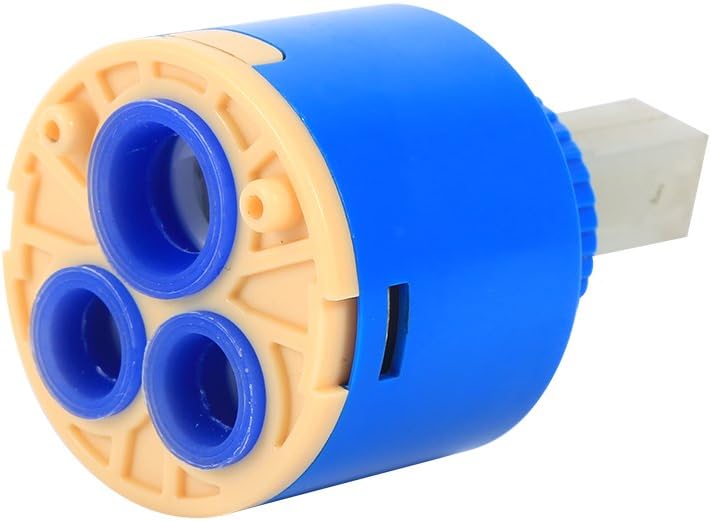 40mm Ceramic Cartridge, Water Mixer Tap Inner Control Faucet Valve Tap Water Mixer PP Plastic Blue Practical Replacement Ceramic Disc Cartridge for Kitchen Faucet, Bathroom Faucet (40mm)