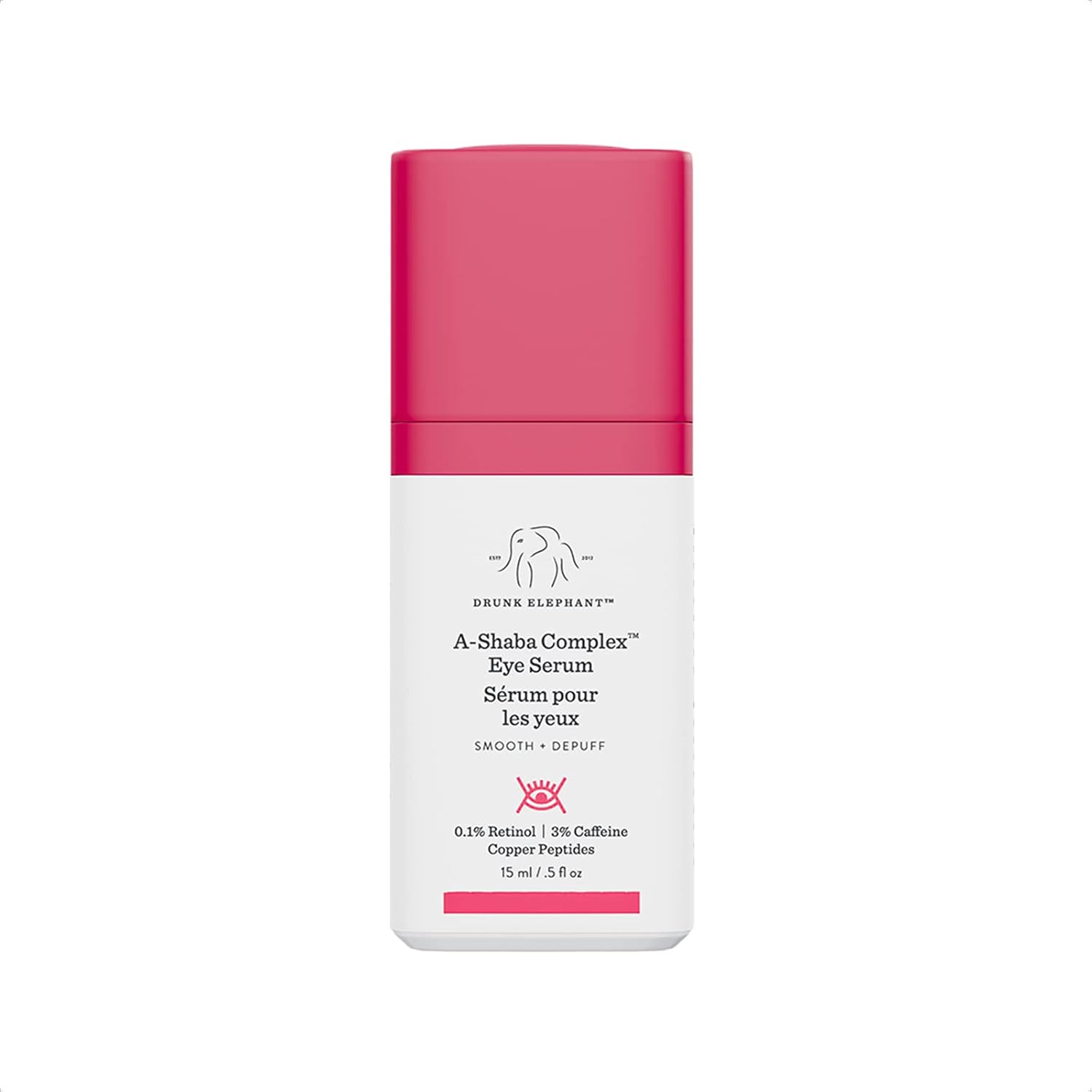Drunk Elephant A-Shaba Complex Eye Serum - Anti Aging Wrinkle Serum for Dark Circles (15 mL / 0.5 Fl Oz),Pack of 1,0.5 Ounce