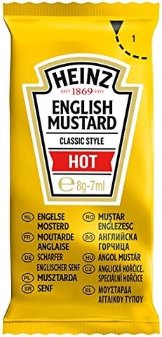 Heinz English Mustard Individual Sachets - 50 x 5gm