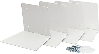 STORAGE MANIAC Invisible Floating Bookshelves Wall Mounted, Heavy-Duty Book Organizers, Iron Wall Mounted Shelves for Bedroom, White 4-Pack Large