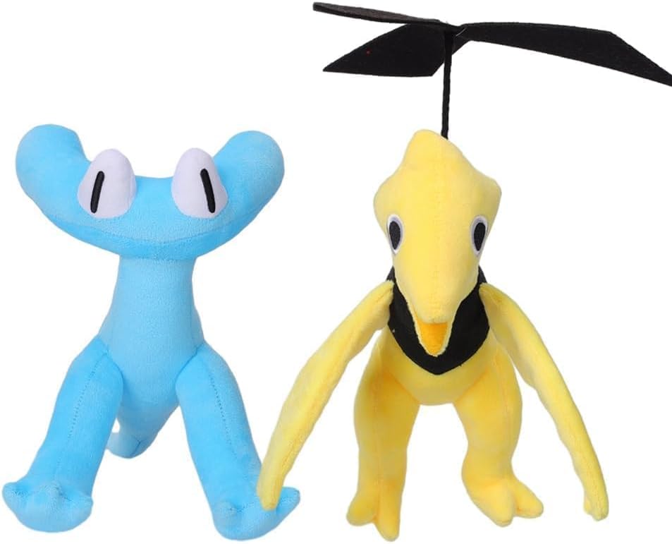 Dlishka 9.8inch Rainbow With Friends Chapter 2 Plush Toys,Friends Bring Home The Fun Cyan And Yellow Stuffed Animals Plushies and Birthday Gifts for Boys and Girls