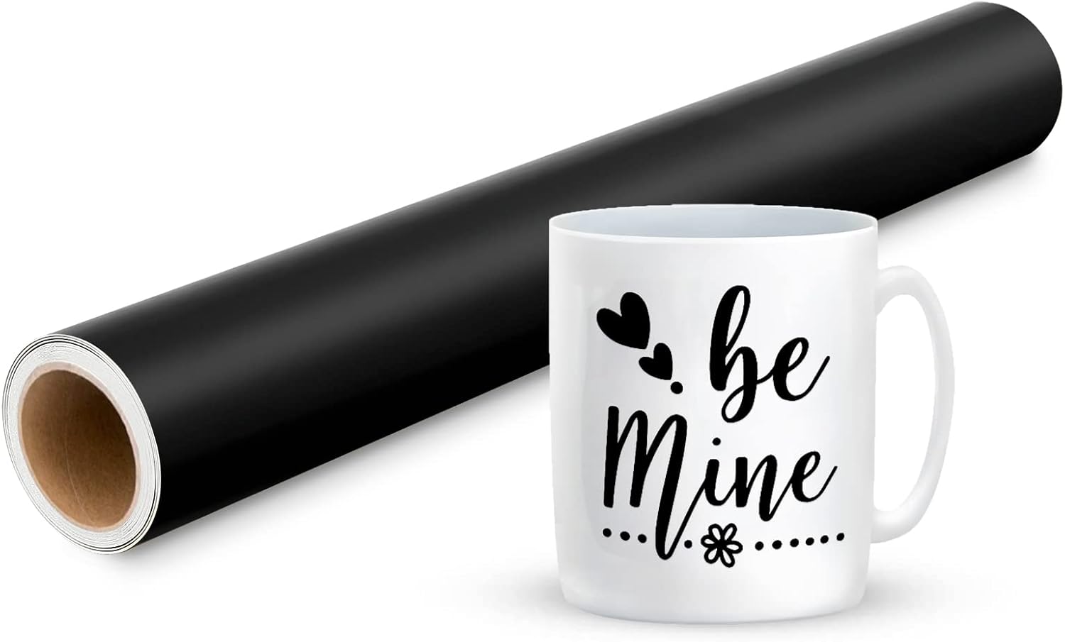 Prime Vinyl 11Ft Matte Black Vinyl for Cricut - 30.5 x 335.5 cm Black Permanent Vinyl Roll for Silhouette Cameo, Cutting Machine, Home Decor, Cups, Car Window