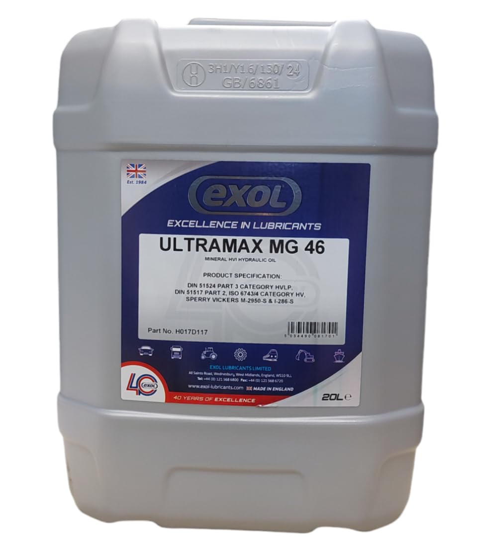 EXOL ULTRAMAX MG 46 HYDRAULIC OIL 20LTR, A HIGH VISCOSITY HVI MULTIGRADE HYDRAULIC OIL MEETING 51524 part 3, category HVLP SPECIFICATION
