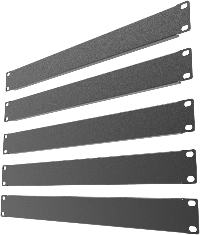 5 Pack of 1U Blank Panel - Metal Rack Mount Filler Panel for 19in Server Rack Cabinet or Enclosure, Black (1UBP5PC)