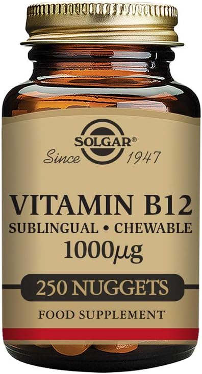 SOLGAR Sublingual Vitamin B12 1000 mcg Nuggets, 250 count