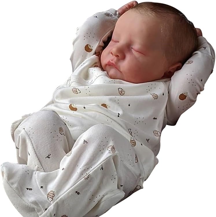 Lonian 19 Inch 48cm Eyes Closed Full Silicone Baby Doll That Look Real,Reborn Baby Doll,Real Baby Doll,Lifelike Baby Dolls
