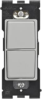 Leviton RE634-PG Renu Single Pole Combination Switch, 15-Amp, 120/277VAC, Pebble Grey