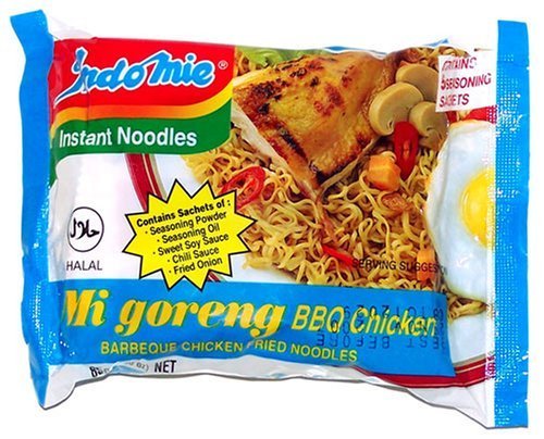 Indomie Instant Fried Noodles BBQ Chicken Flavor for 10 Bags