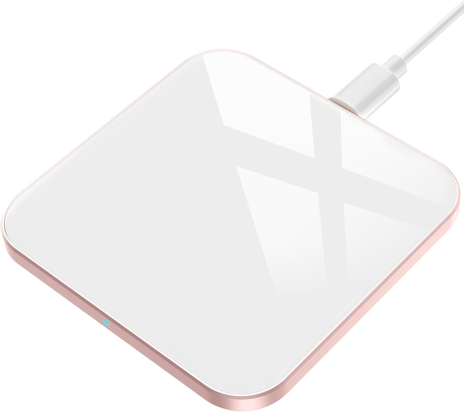 AGPTEK Wireless Charger, Qi-Certified 15W Max Fast Wireless Charging Pad Compatible with iPhone 16/15/14/13/12/12 Pro/11/XR/XS/X/8, for Samsung Galaxy S25/S24/S23/S22/S21/S20/S10, AirPods Pro, White