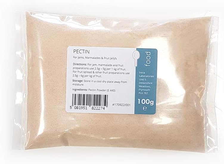 Pectin Powder 100g - Perfect for Jams, Chutneys, Fruit Marmalade, Jelly & Cakes. Pure Food Grade Premium Quality Pectin