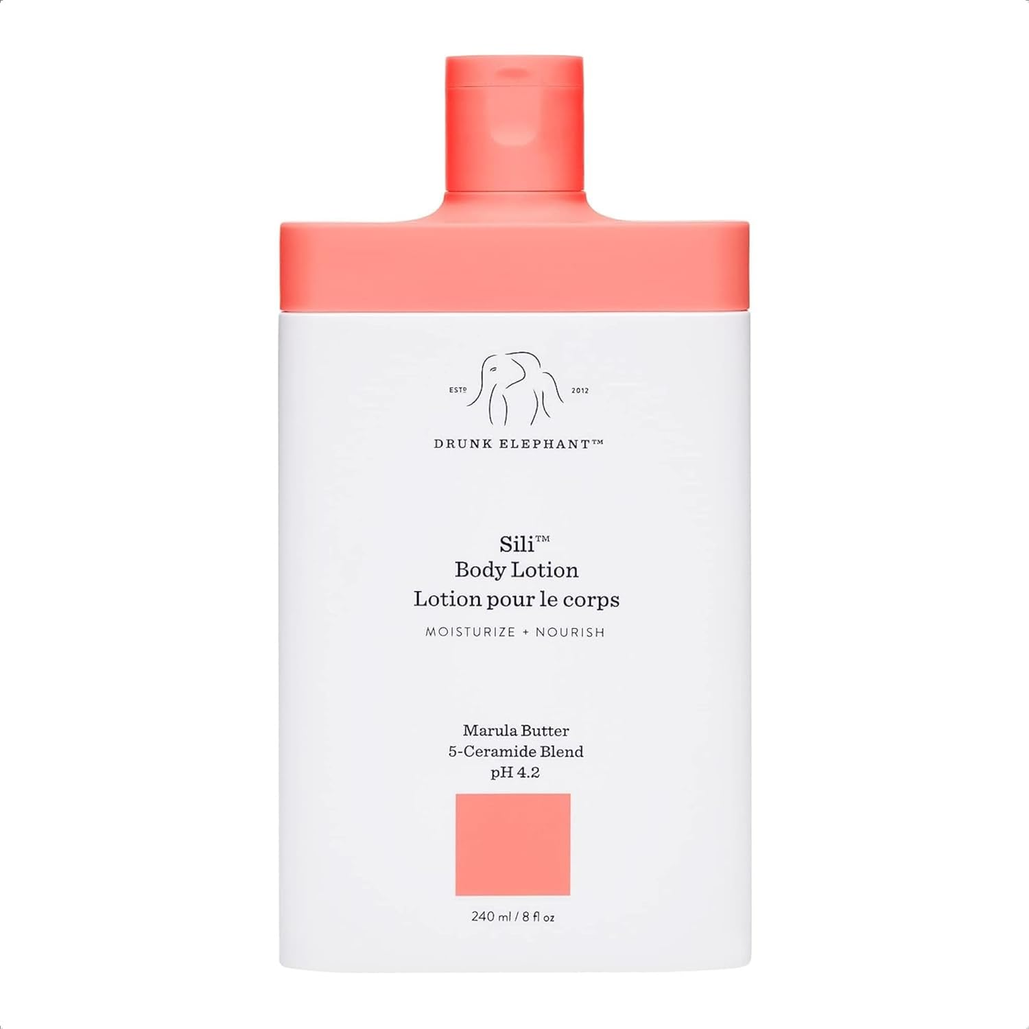 Drunk Elephant Sili Body Lotion - Deep, Calming Skin Moisturizer (240 mL / 8 Fl Oz)