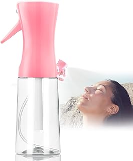 Spray Bottle, Fine Mist Spray Bottle for Hair, Ultra-Fine Continuous Spray Bottle for Skincare, Plant Care, Pet Grooming, Cleaning and Disinfection, Refillable Spray Container (1Pcs Light Pink 6.8oz)