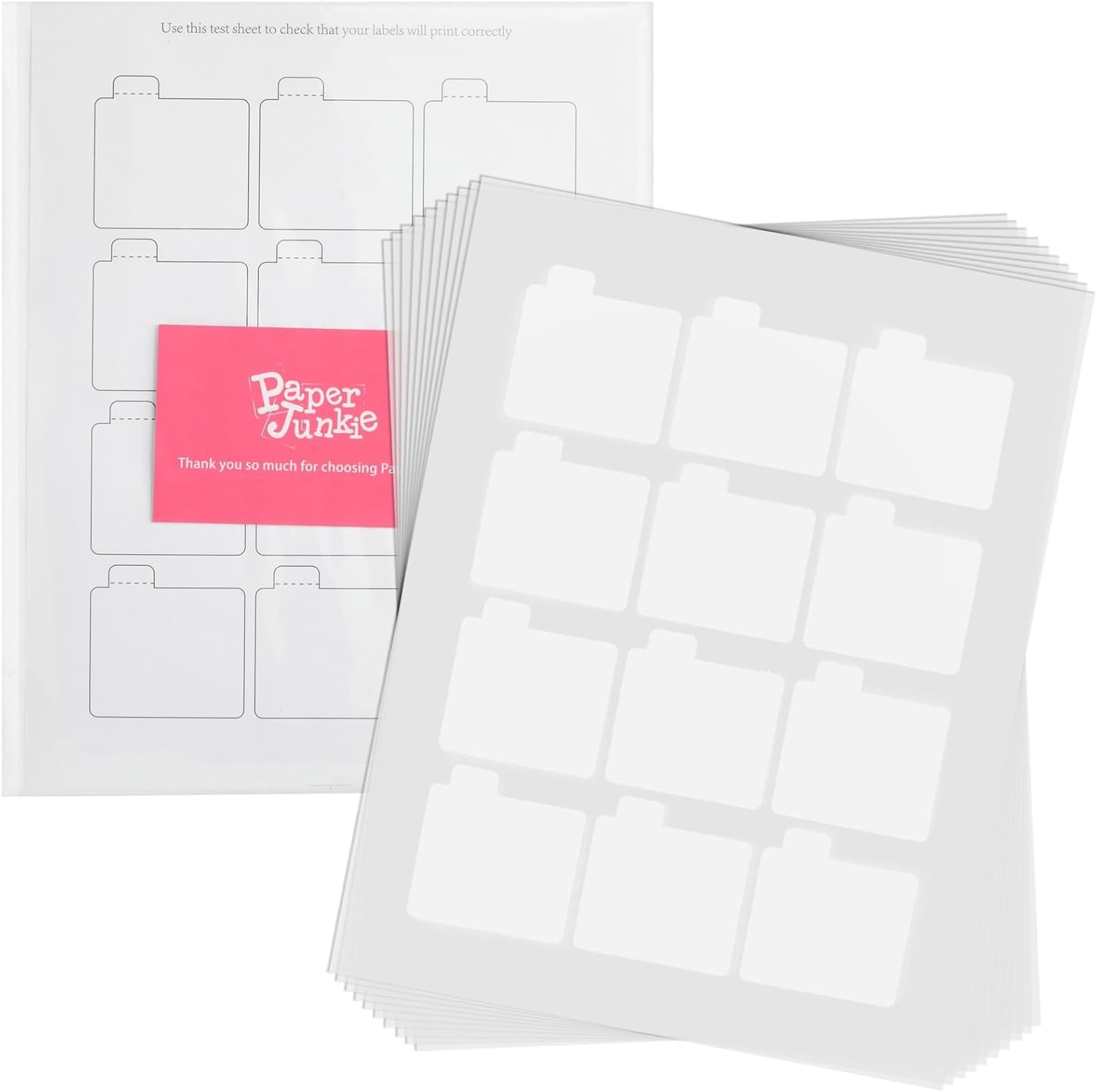 Paper Junkie 240 Pack Printable Lip Balm Labels for Tubes - Bulk Customizable Stickers for Containers (20 Sheets, 2.15x2.15 in)