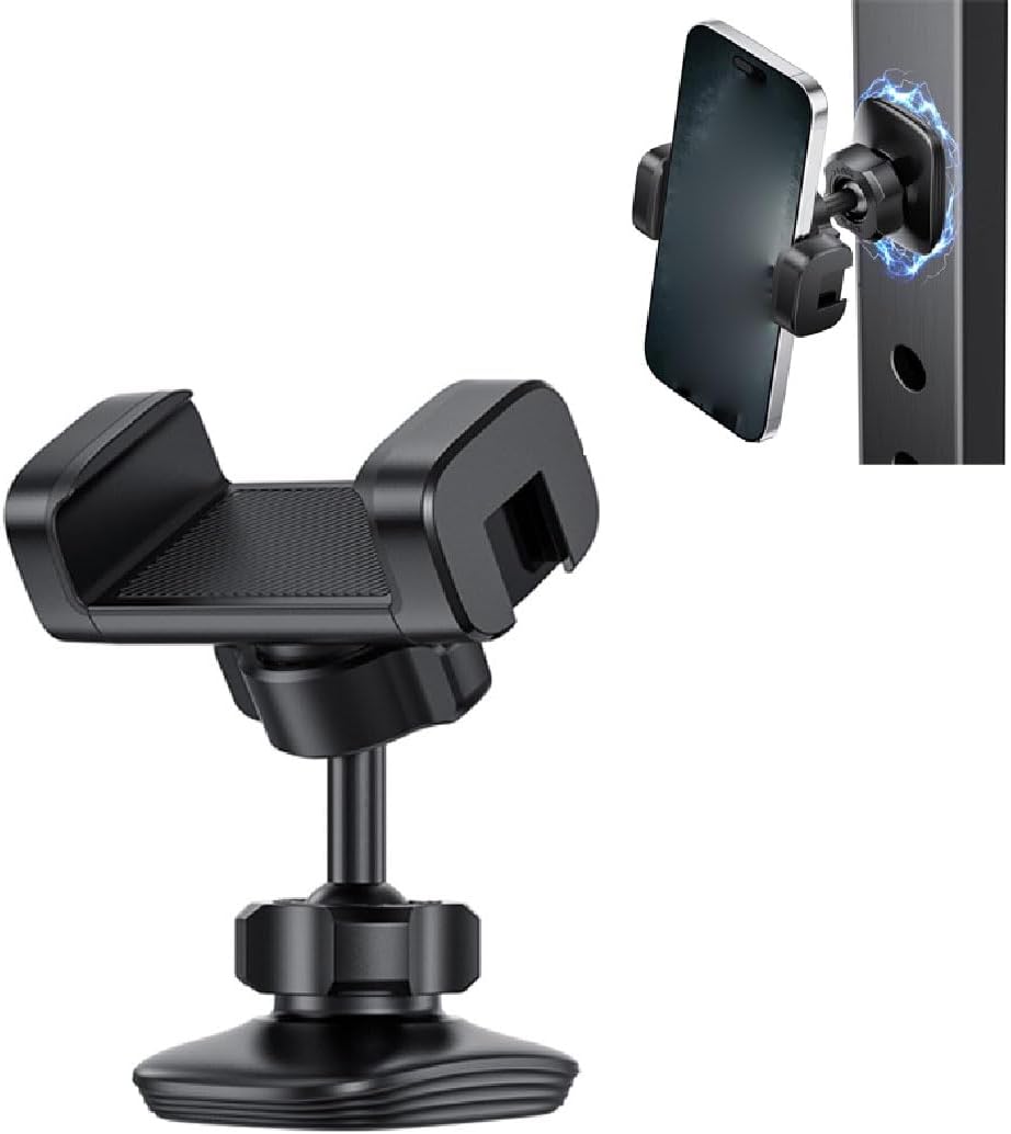 GUSHE Portable Gym Magnetic Phone Holder, Magnetic Mount for Gym, Strong Magnets Gymnasium Phone Mount, 360° Rotation Adjustable, Hands Free Cell Phone Stand