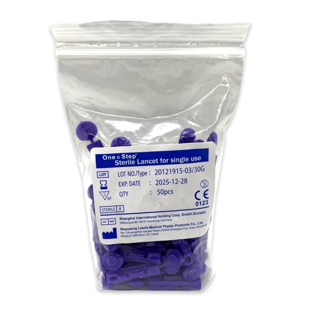 50 x 30g Sterile Lancets for Single Use - One Step