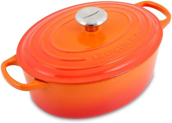 Le Creuset Signature Enamelled Cast Iron Oval Casserole Dish With Lid, 27 cm, 4.1 Litre, Volcanic,21178270902430