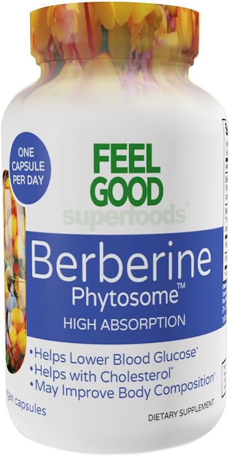 Berberine Phytosome - Physician Formulated - Herbal Supplement to Support Body Composition & Healthy Metabolism - Includes Vitamins C & D - 60 Capsules