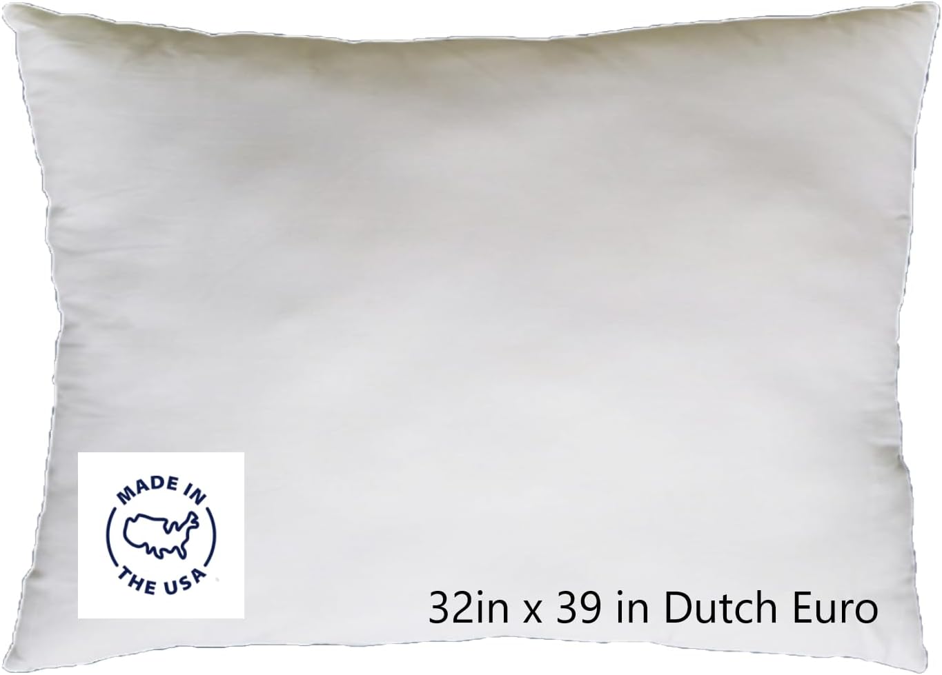 Dutch Euro Oversized Pillow Insert 32” x 39” Made in The USA Cotton Sateen Tiered Home Decor Interior Design Large Pillow