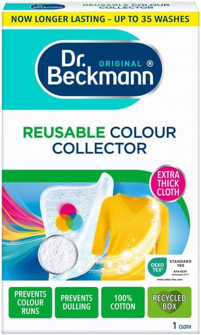 Dr. Beckmann Re-usable Colour Collector Cloth | Eco-friendly colour protection for up to 30 washes | Reusable cloth | 1 pack = 1 cloth
