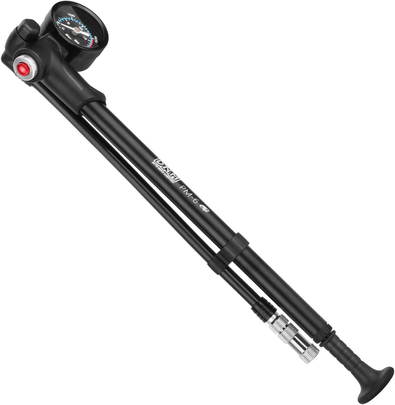 DNM PM-6 (300psi Max) High-Pressure Pump Bike Pump Front Fork/Rear Shock/Tyre Suspension Mini Pump with Barometer