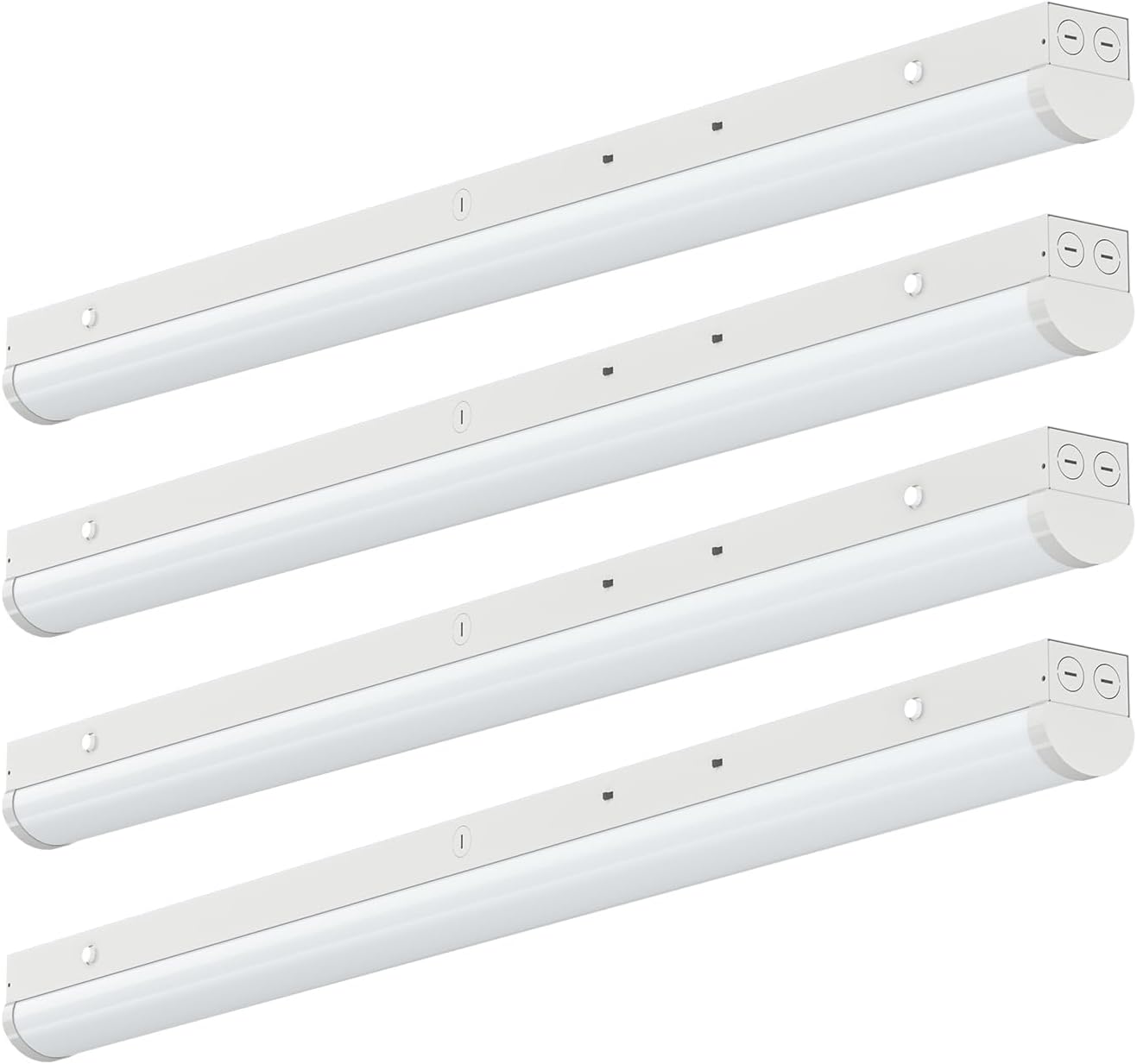 4FT LED Linear Strip Light, Super Bright LED Shop Lights 30W 40W 50W 60W 70W Selectable/100V-277V 6CCT 3000K-6500K, Flush Mount 0-10V Dimmable Commercial Garage Indoor Ceiling Light, ETL DLC(4 Pack)