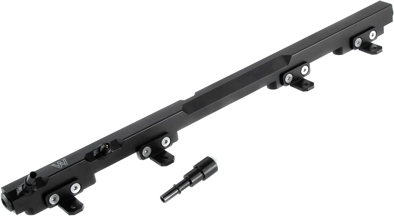 Black Fuel Rail for 1988-2006 Jeep Cherokee XJ Wrangler TJ YJ Billet Aluminum Performance Fuel Rails 1989 1990 1991 1992 1993 1994 1995 1996 1997 1998 1999 2000 2001 2002 2003 2004 2005 89 90