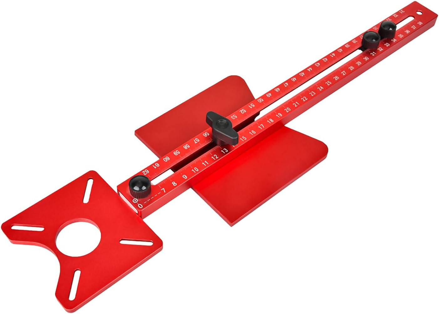 Upgraded 4 in 1 Aluminium Alloy Adjustable Multifunctional Router Jig for Woodworking, Metric Router Circle Cutting Jig for Flip Board Trimming Machine