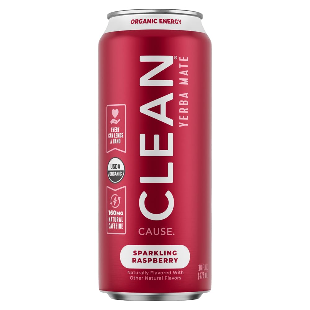 Clean Cause, Yerba Mate Raspberry Organic, 16 Fl Oz