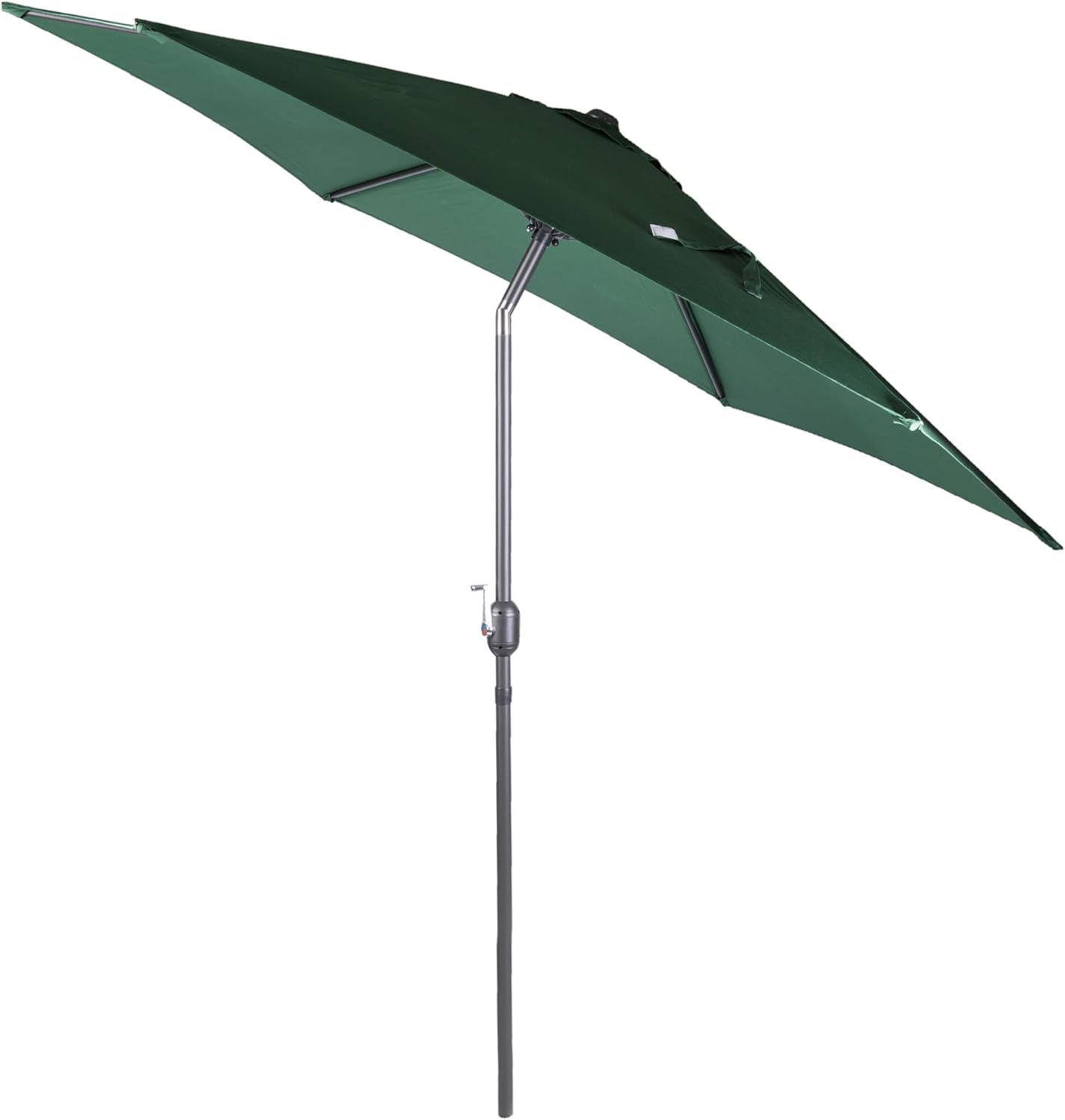 Alfresia 2.7 Metre Parasol - Round with Push Button Tilt, Outdoor Table Parasol Umbrella with Crank Handle, Garden Patio Sun Shade, Green, Easy Assemble
