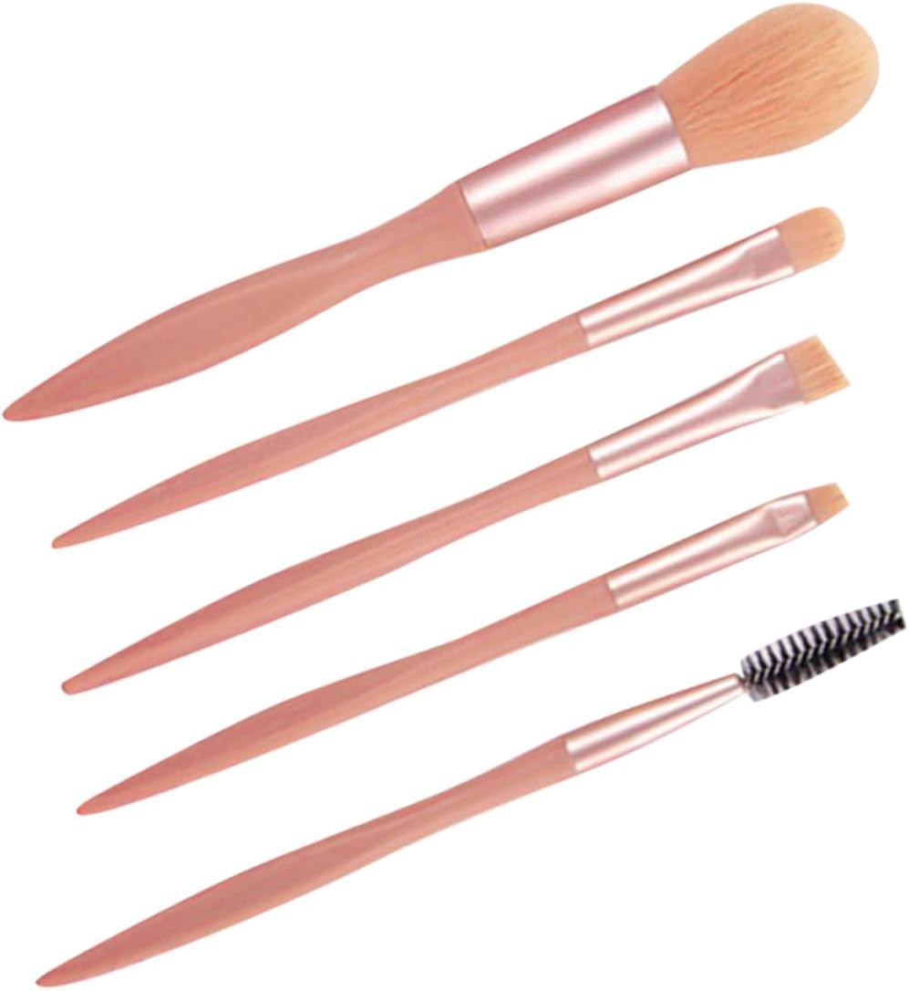 VALICLUD 5pcs Makeup Brush Set Portable Cosmetic Brushes for Foundation Powder and Eyeshadow for Precision Application and Daily Use present for Makeup Lovers