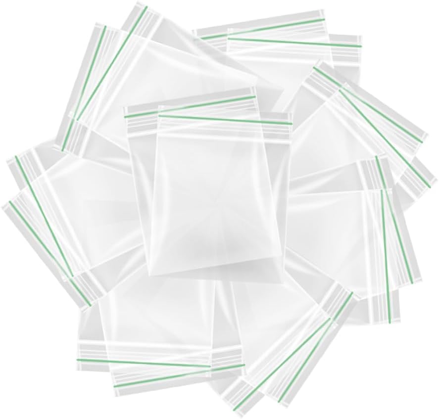 QBL® Gripseal Bags (40 x 40mm Pack of 100) Durable Zip Lock | Versatile Small Clear Bags for Food Storage, Jewelry, and More