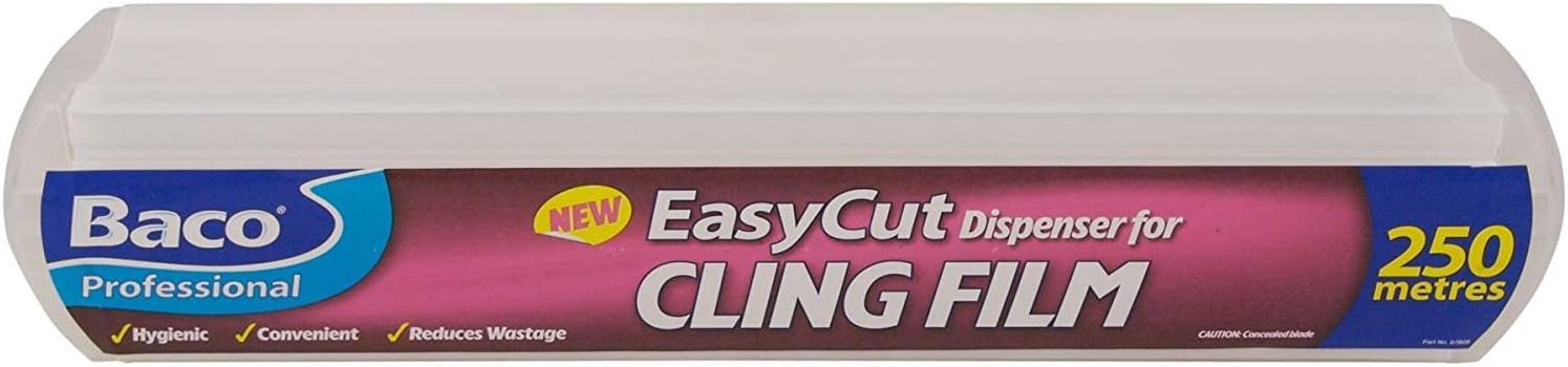 Bacofoil Professional Easycut Cling Film & Dispenser 250 Metres x 35 cms, White, 40 x 8.4 x 7.4 cm