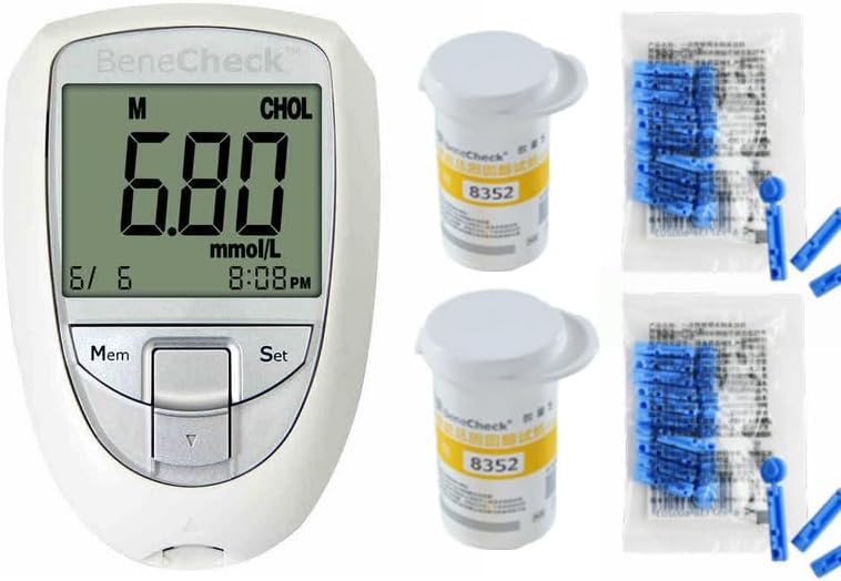 Total Cholesterol Meter Cholesterol Test Meter Cholesterol Test Kit Analyzer + 20pcs Strips