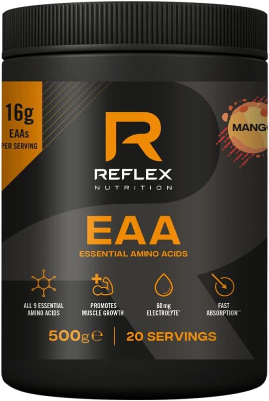 Reflex EAA Essential Amino Acids with BCAAs, Electrolytes, Mango, 500g