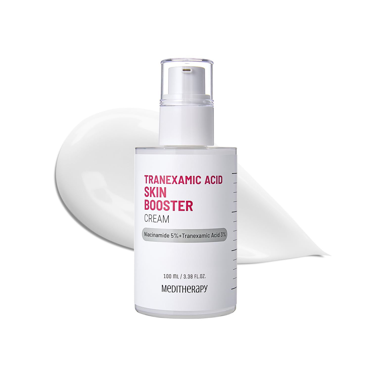 MEDITHERAPY Tranexamic Acid Skin Booster Cream 3.4 Fl Oz - 5% Niacinamide & 3% TXA Korean Face Moisturizer - Gentle Face Cream for Improved Clarity & Even Skin Tone - Radiant Complexion, Natural Color