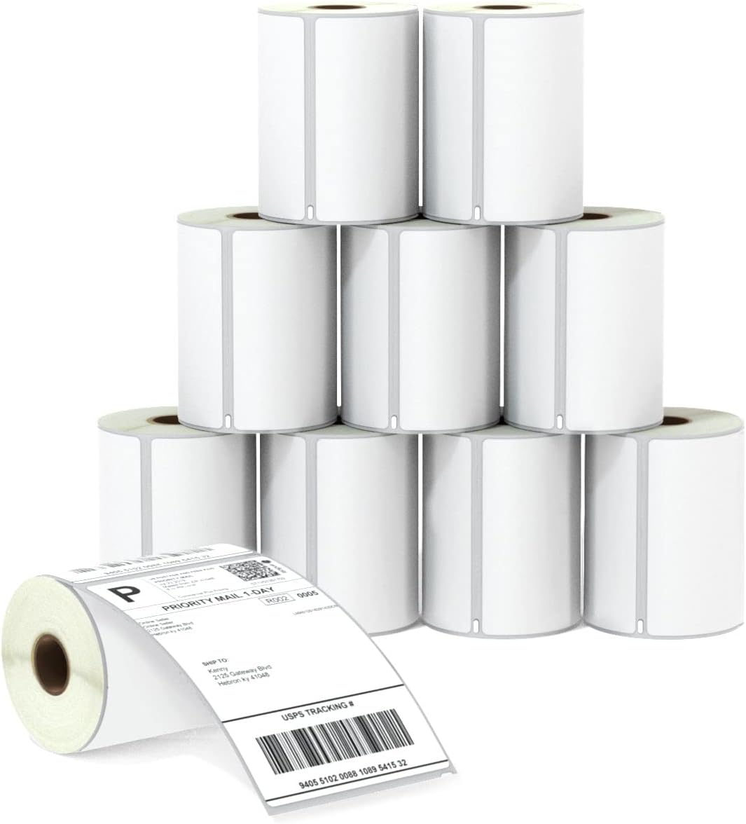 BETCKEY - 10 Rolls S0904980 Self-Adhesive Labels, 104mm x 159mm, 2200 Extra Large Shipping Labels Compatible with DYMO LabelWriter 4XL, NOT Fit 550 or 5XL