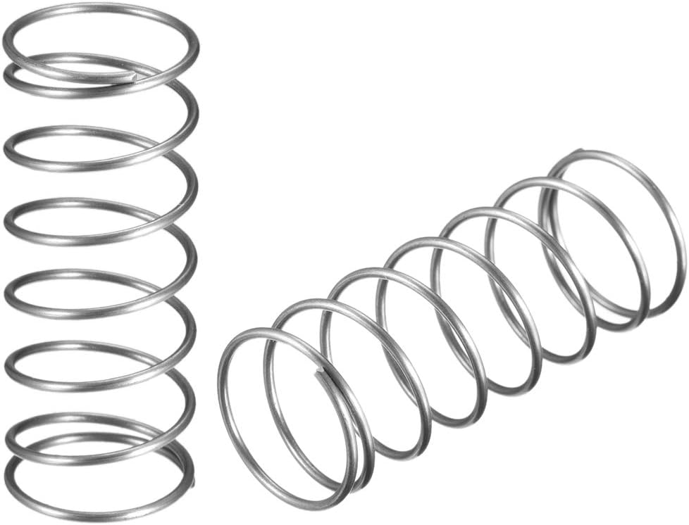 uxcell Wire Diameter 0.05", OD 0.79", Free Length 2" Spring Steel Coil Extended Compressed Spring 10pcs