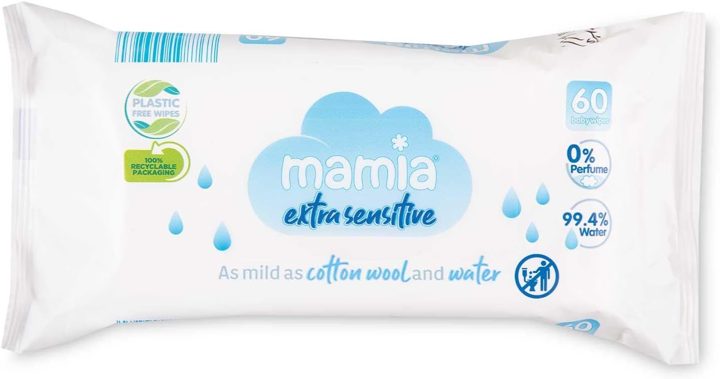 12x Mamia Extra Sensitive Wipes 60 Pack